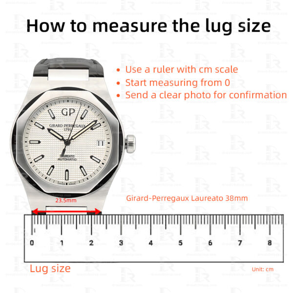 Custom Handmade Green Alligator leather watch bands for Girard Perregaux Laureato watch strap replacement GP laureato 81005 for sale (7)