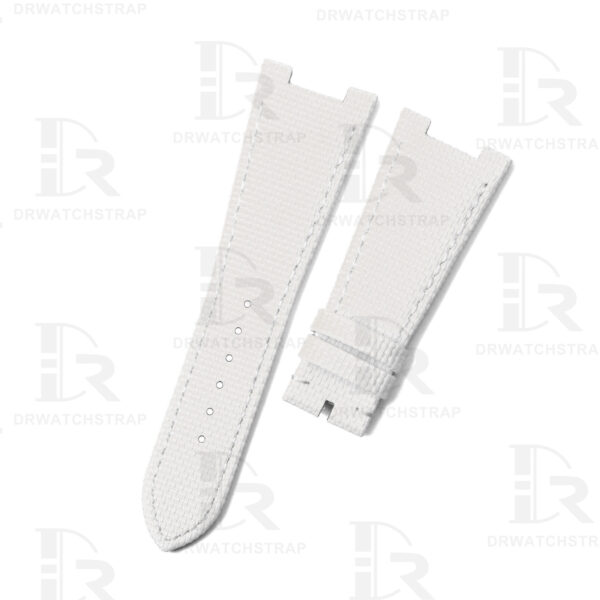 Custom Replacement Patek Philippe nautilus Rubber Material Canvas Pattern strap 5711 5712 7010 Handmade White watch straps for sale