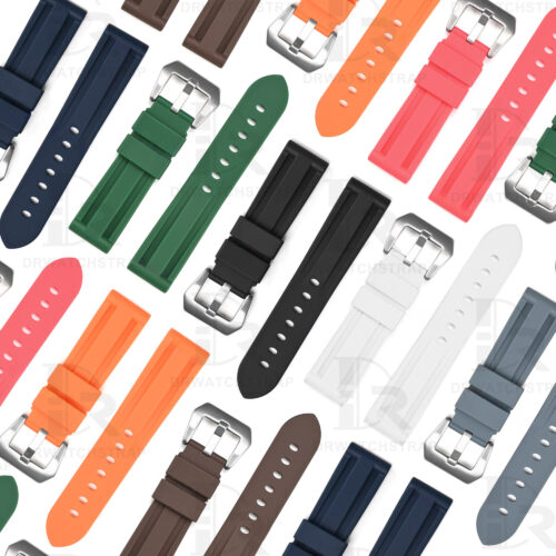 FKM rubber Panerai Rubber watch bands 22mm 24mm Replacement Black watch strap for sale (2)