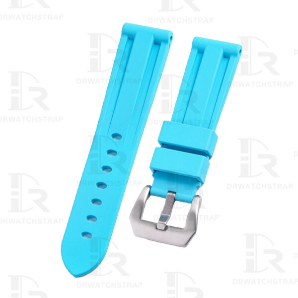 FKM rubber Panerai Rubber watch bands 22mm 24mm Replacement Ice Blue watchband for sale