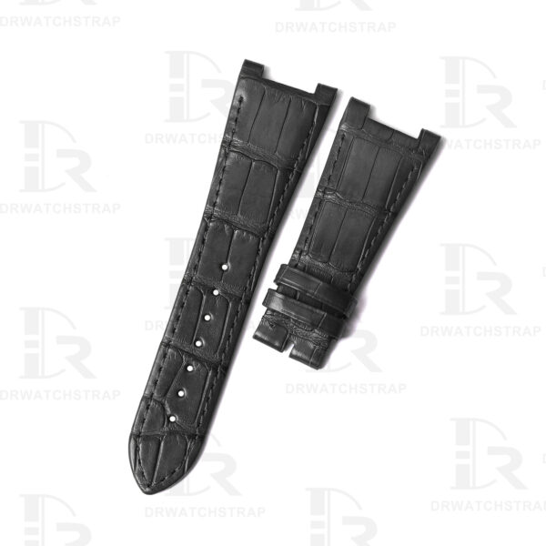 Handmade Black Alligator leather watch bands for Girard Perregaux Laureato watch strap replacement GP laureato 81005 for sale