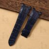 Handmade Dark blue Alligator leather watchbands for Girard Perregaux Laureato watch strap replacement GP laureato 81005 for sale (2)