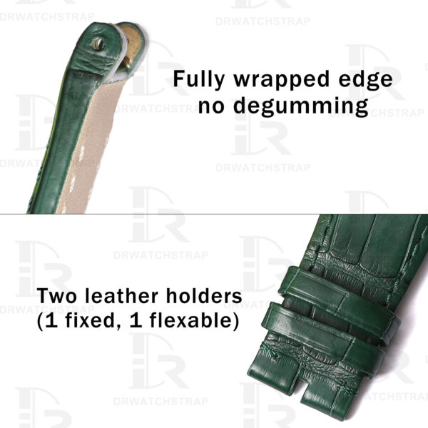 Handmade Green Alligator leather watch straps for Girard Perregaux Laureato watch strap replacement GP laureato 81005 for sale (2)