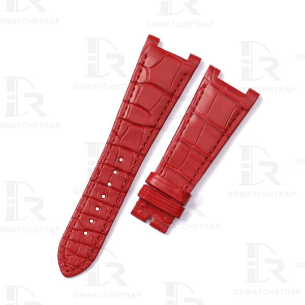 Handmade Red Alligator leather watchbands for Girard Perregaux Laureato watch strap replacement GP laureato 81005 for sale