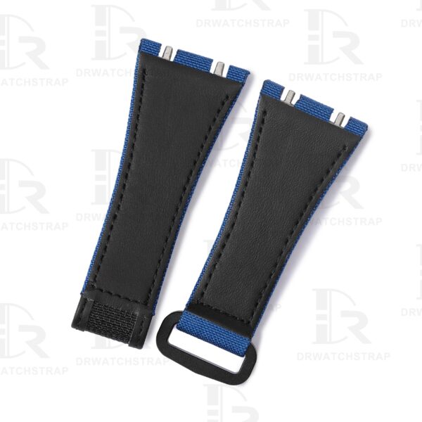 Buy custom udemars Piguet Royal Oak Offshore Diver 15710 26420 quick release Blue strap Velcro watchbands Canvas handmade for sale (3)