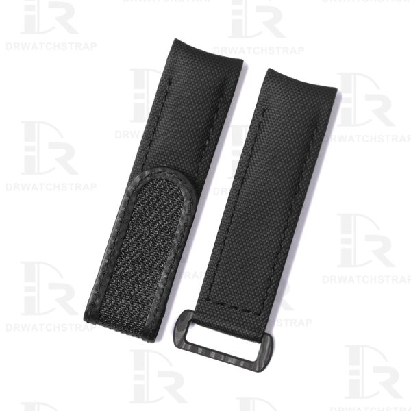 Custom replacement Black Velcro Nylon Rolex Submariner watch band 20mm 21mm Curved End straps (2)