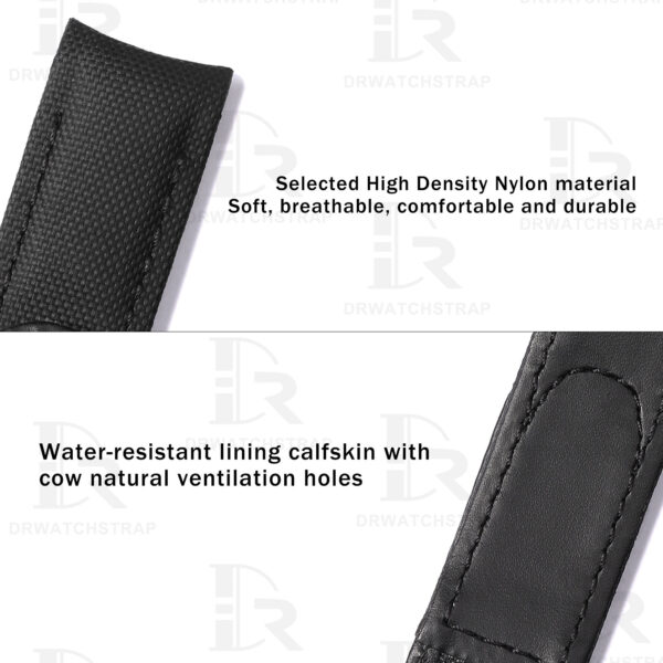 Custom replacement Black Velcro Nylon Rolex Submariner watch band 20mm Curved End watch strap (2)
