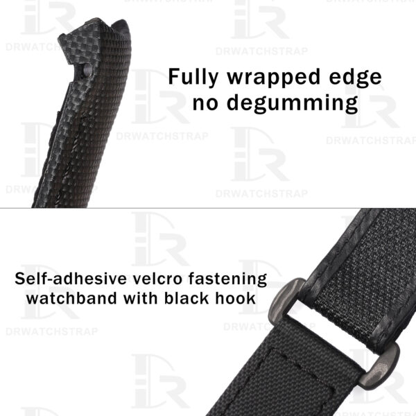 Custom replacement Black Velcro Nylon Rolex Submariner watch band 20mm Curved End watch strap (3)