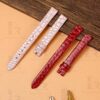 Custom Pearl Pink Round-scale alligator leather watchband for Chopard Happy Diamond watch strap