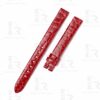 Custom Red Round-scale alligator leather watch band for Chopard Happy Diamond watch strap