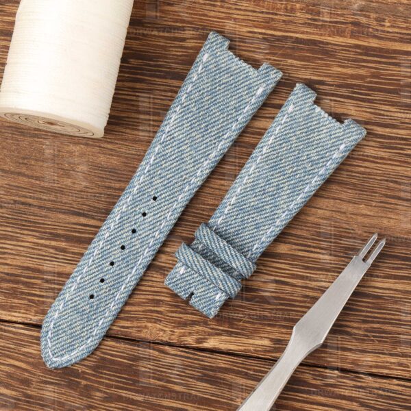 Buy Custom Handmade patek philippe Nautilus 5711 Denim strap 21mm 25mm replacement watch bands3