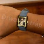 Cartier Tank Americaine gray grey alligator round scale leather watch band strap