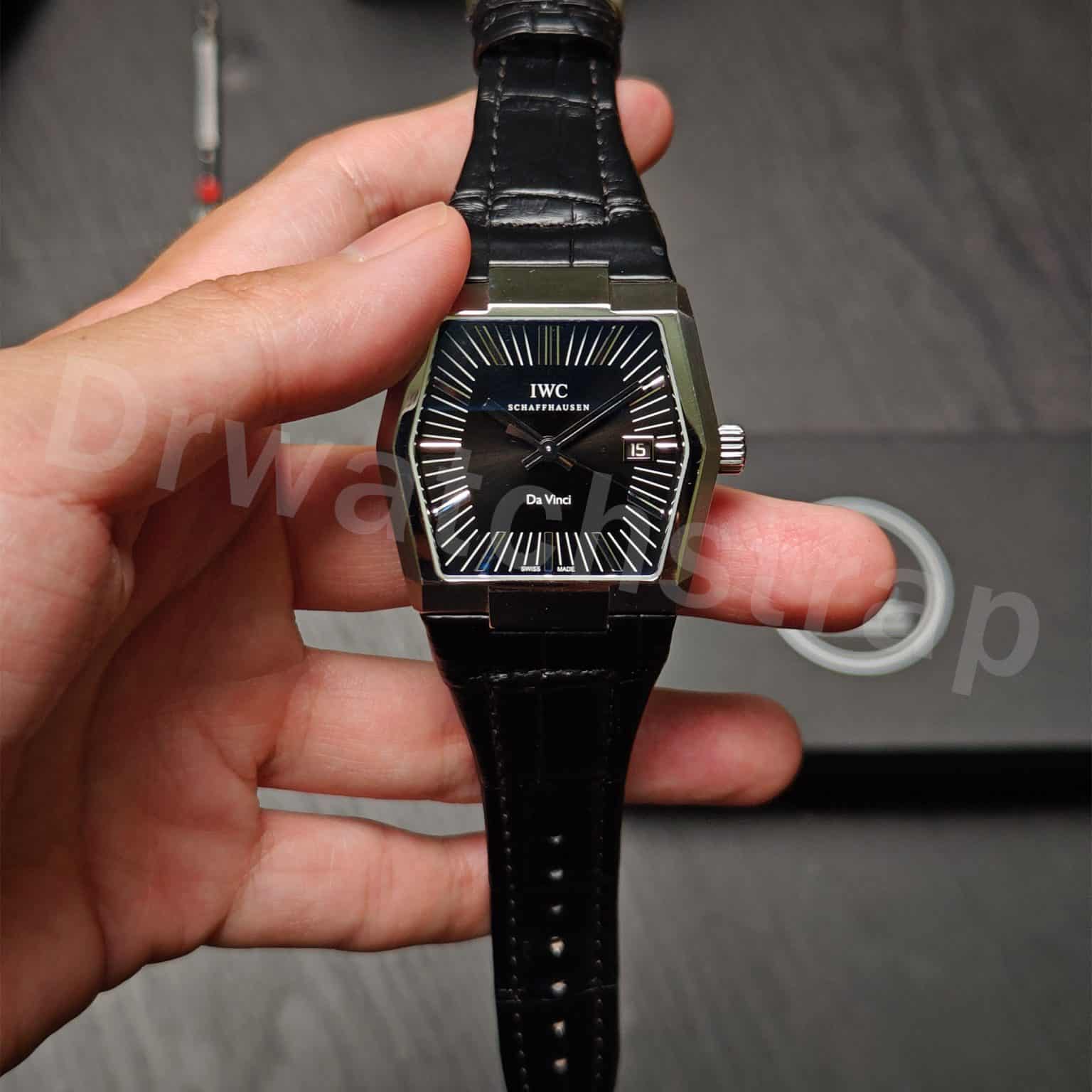 IWC Da Vinci Vintage IW546101 Black Alligator leather watch band strap for sale (1)