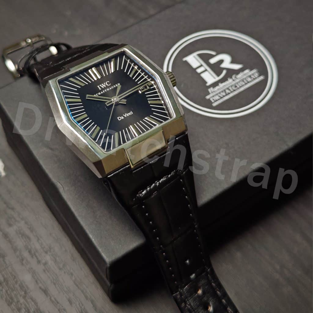 IWC Da Vinci Vintage IW546101 Black Alligator leather watch band strap for sale (5)