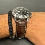 Custom Breguet Queen straps - Reine De Naples leather strap black blue alligator watch band