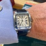 Cartier Santos 100 pink leather watch strap for sale