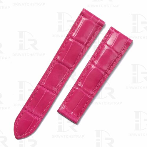 Buy Custom Cartier tortue Pink leather watch bands 18mm handmade for straps