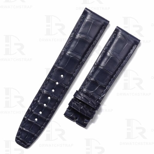 Buy Custom handmade Dark Blue Alligator leather strap for IWC Portuguese Chonograph Portofino 20mm watch bands (1)