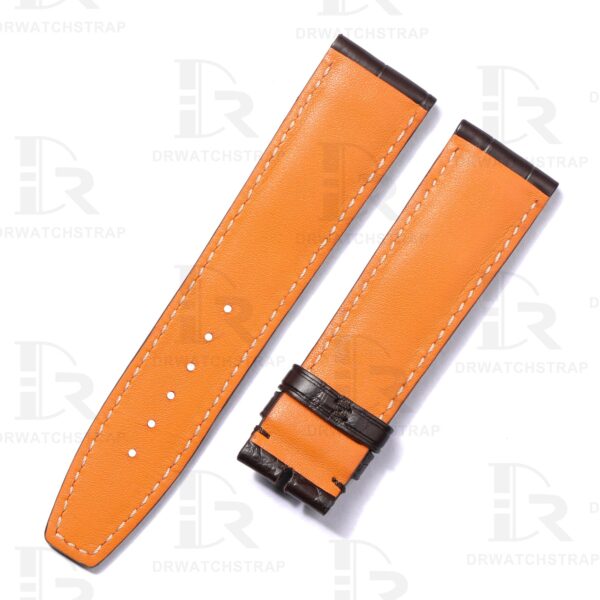 Buy Custom handmade Dark Brown Alligator leather strap for IWC Portuguese Chonograph Portofino 20mm watch bands (3)