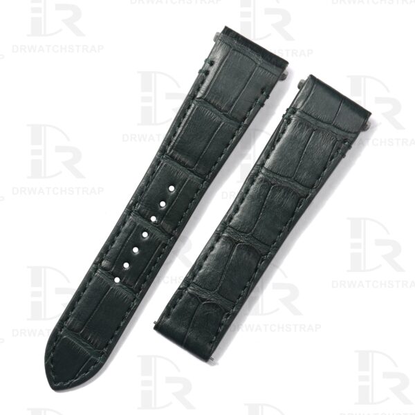 New Cartier Santos Quickswitch leather strap 21mm Dark Green alligator watch band (1)