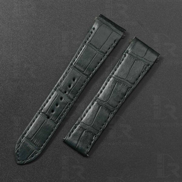 New Cartier Santos Quickswitch leather strap 21mm Dark Green alligator watch band (2)
