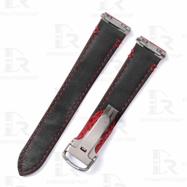 Premium Quick release calfskin Cartier Santos quickswitch Red leather watch strap & watch band replacement with an interchangeable system for men’s women’s Cartier Santos Larga Medium wa (3)