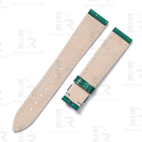 Premium best quality American Alligator OEM custom Green 16mm Cartier tank leather straps & watch bands for Cartier Tank & Ronde SOLO watches (2)