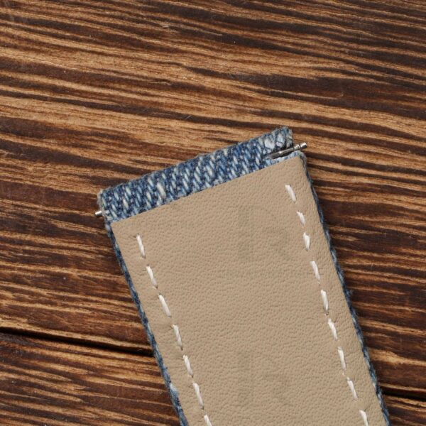 Buy custom handmade blue jeans Denim leather watch bands for patek philippe calatrava 5524r straps 21mm replacement (4)