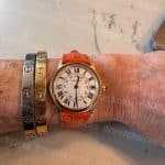 Cartier Tank Americaine gray grey alligator round scale leather watch band strap (1)