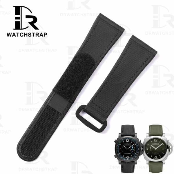 Custom Black Panerai Rubber Velcro watch Strap Replacement 22mm 24mm 26mm watch band for sal (1)