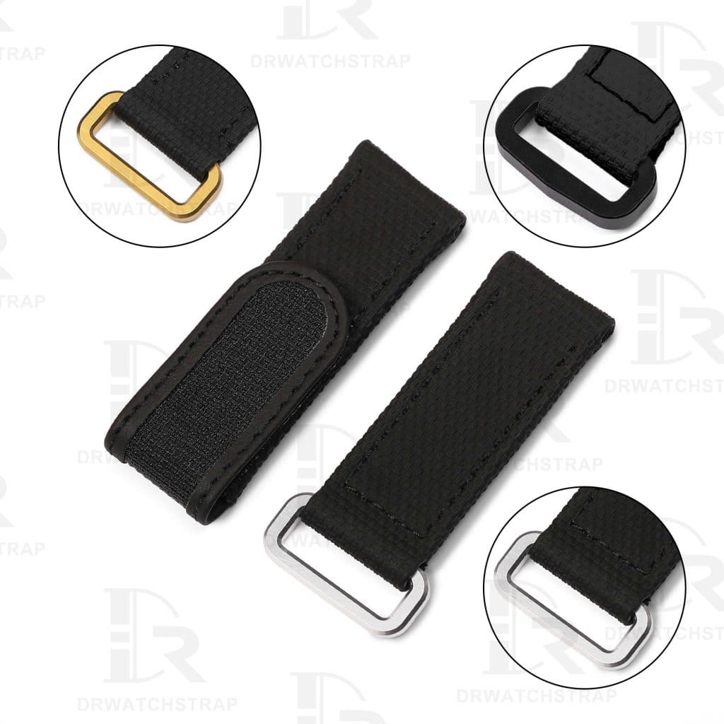 Custom Black Panerai Rubber Velcro watch Strap Replacement 22mm 24mm 26mm watch band for sal (4)