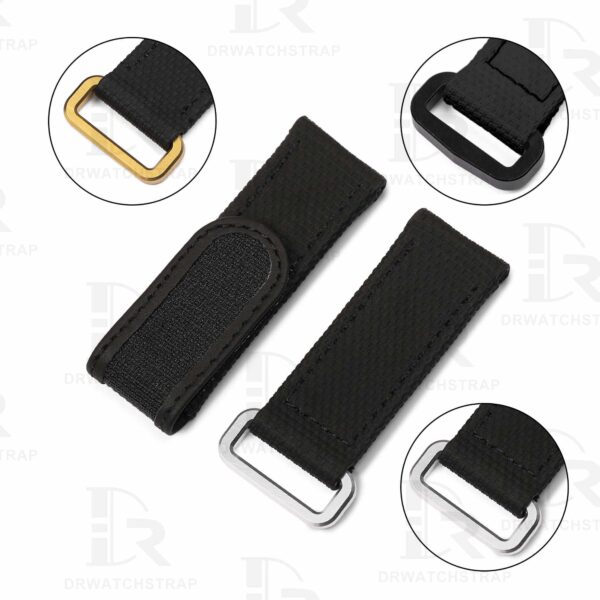 Custom Black Panerai Rubber Velcro buckle watch Strap Replacement 22mm 24mm 26mm watch band for sal (4)