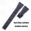 Custom handmade Dark Blue calfskin bamboo pattern for IWC Da Vinci 24mm