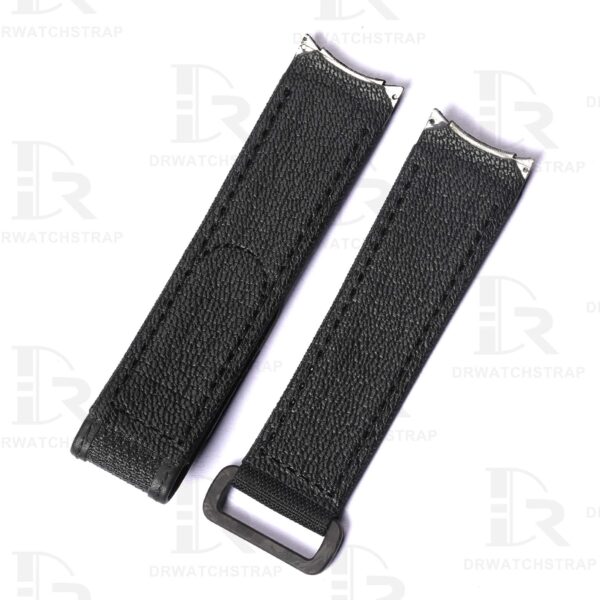 Custom replacement 21mm Black velcro watch band for Rolex Carbon Sea Dweller strap (2)