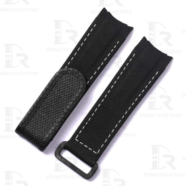 Custom replacement 21mm Black velcro watch bands for Rolex Carbon Sea Dweller strap (1)