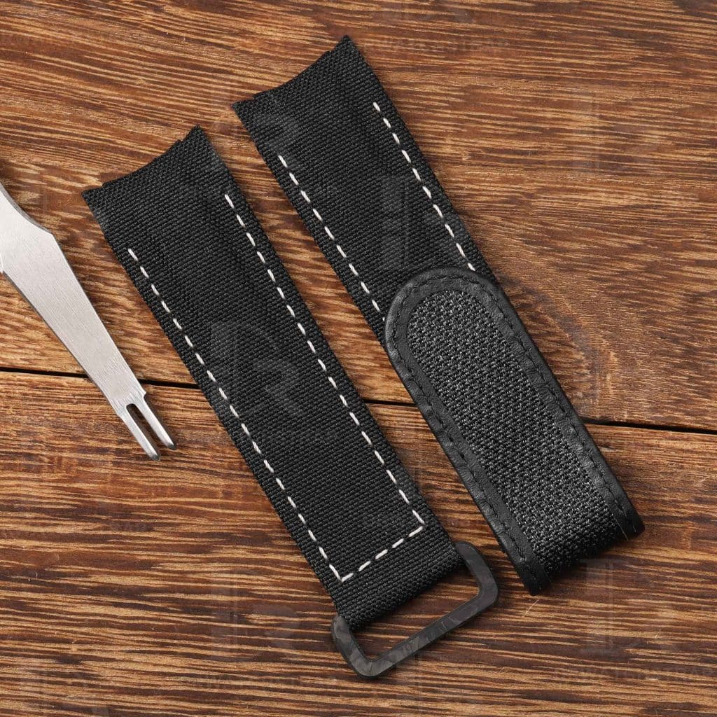 Custom replacement 21mm Black velcro watch band for Rolex Carbon Sea Dweller DIW Hunter strap (1)