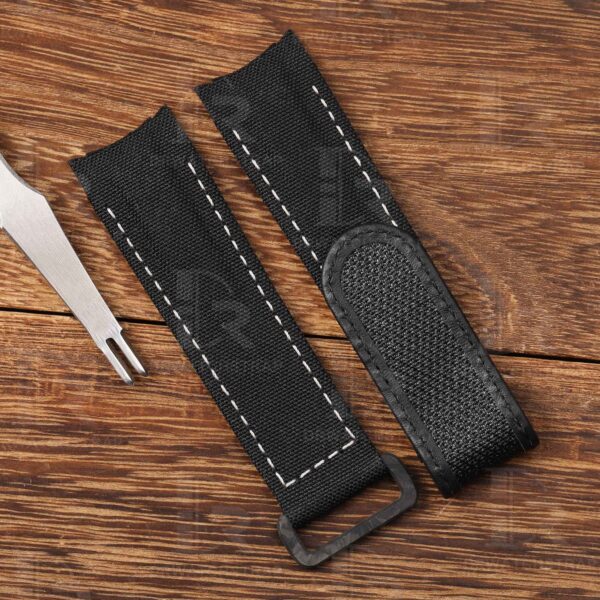 Custom replacement 21mm Black velcro watch band for Rolex Carbon Sea Dweller DIW Hunter strap (1)