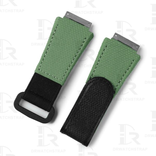 Custom rubber velcro watch band and elastic Army green replacement strap for Richard Mille RM 035 030 055 011 016 059 067 067-02 027 07 aftermarket for sale