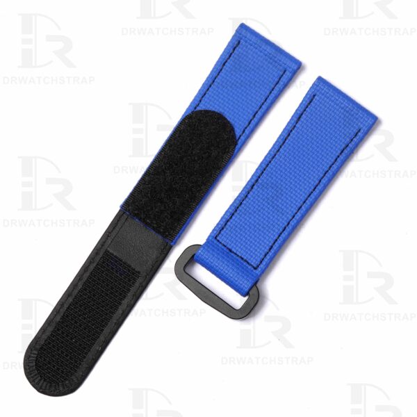 Custom Blue Panerai Rubber Velcro watch Strap Replacement 22mm 24mm 26mm watch Straps for sal (1)