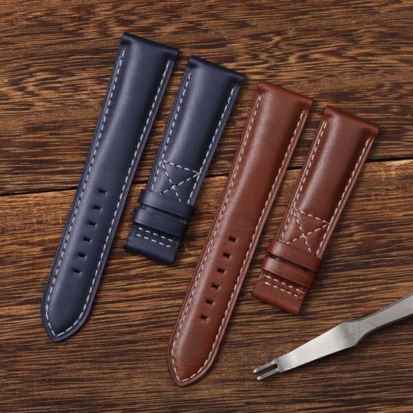 Buy Custom replacement Blue Calfskin Leather Strap for Patek Philippe Calatrava 5524 watch bands 21mm for sal