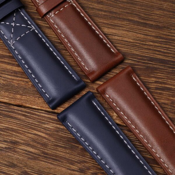 Buy Custom replacement Blue Calfskin Leather Strap for Patek Philippe Calatrava 5524 watchbands 21mm for sal