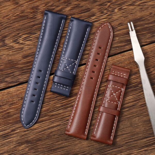 Buy Custom replacement Brown Calfskin Leather Strap for Patek Philippe Calatrava 5524 watch Strap 21mm for sal (1)