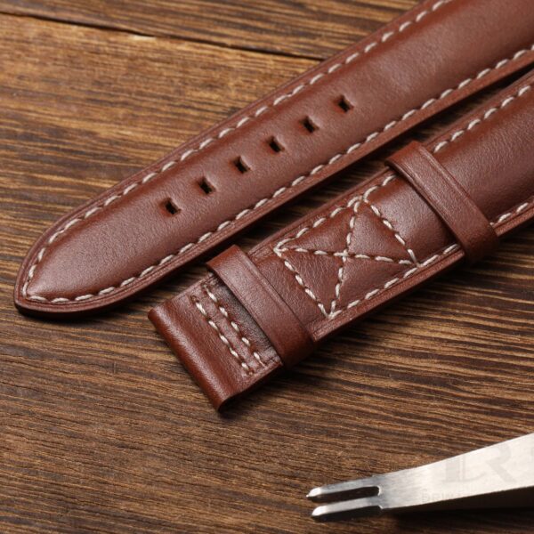 Buy Custom replacement Brown Calfskin Leather Strap for Patek Philippe Calatrava 5524 watch Strap 21mm for sal (2)