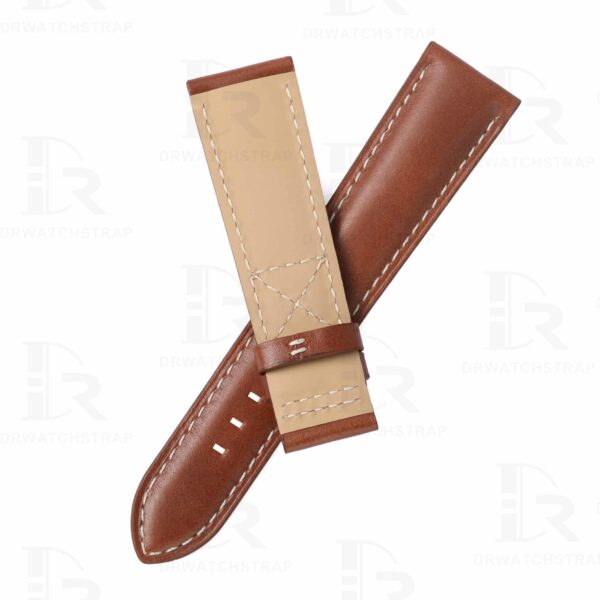 Buy Custom replacement Brown Calfskin Leather Strap for Patek Philippe Calatrava 5524 watch Straps 21mm for sal (2)