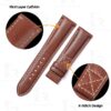 Buy Custom replacement Brown Calfskin Leather Strap for Patek Philippe Calatrava 5524 watch band 21mm for sal (1)