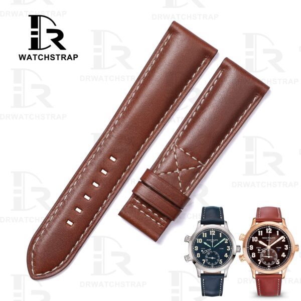 Buy Custom replacement Brown Calfskin Leather Strap for Patek Philippe Calatrava 5524 watch bands 21mm for sal (1)
