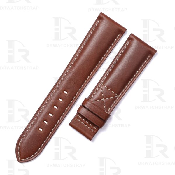 Buy Custom replacement Brown Calfskin Leather Strap for Patek Philippe Calatrava 5524 watch bands 21mm for sal (2)
