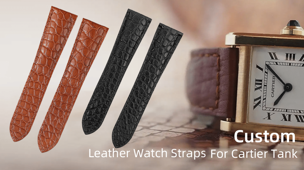 Custom Leather Watch Straps for Cartier Tank Ronde