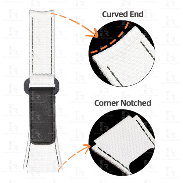 Custom White Rubber Velcro Watch Strap for MB&F watch strap Replacement Band (1)