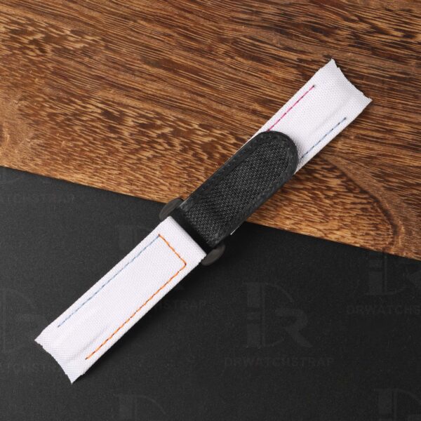 Custom replacement 21mm White velcro watch band for Rolex Carbon Sea Dweller DIW Hunter strap (3)